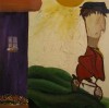 Acrylic Painting of Man on Bicycle